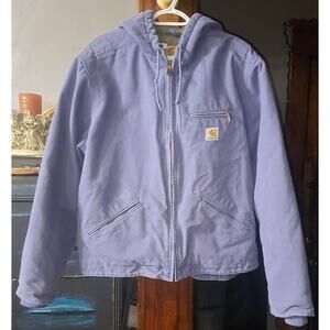 Rare XL Carhartt WJ140 Women’s Hooded Duck Active Jacket Dusk Purple Zip Up Coat